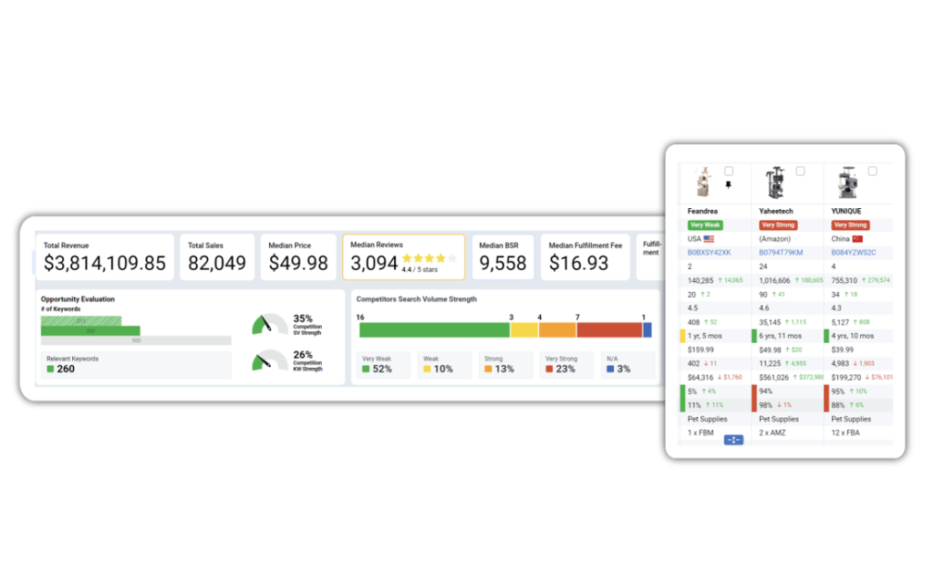 Data Dive keyword research interface showing search volume and trends Data Dive keyword research interface showing search volume and trends